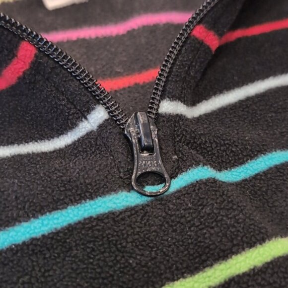 3/$20 Vintage Y2K Old Navy Quarter Zip Sweater Rainbow Striped Fleece Winter - Picture 7 of 13